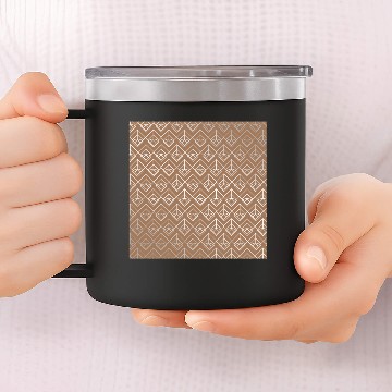 Discover Modern Geometric Diamond Arrow Pattern in Cinnamon 14oz Stainless Steel Tumblers