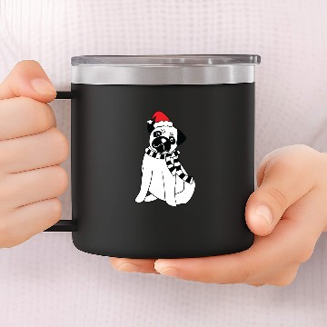 Discover Christmas Pug 14oz Stainless Steel Tumblers