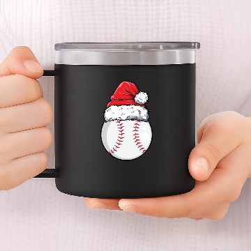 Discover Santa Baseball Christmas 14oz Stainless Steel Tumblers
