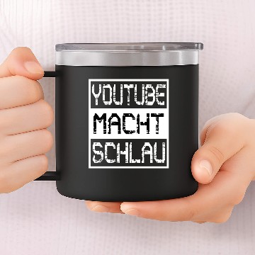 Discover Youtube makes you smart 14oz Stainless Steel Tumblers