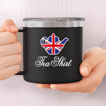 Discover Tea 14oz Stainless Steel Tumblers British teapot Union Jack UK tea pun