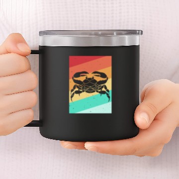 Discover crab crayfish lobster vintage retro 14oz Stainless Steel Tumblers
