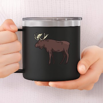 Discover Moose deer antler reindeer gift gift idea 14oz Stainless Steel Tumblers