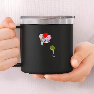 Discover HAND PAINTED MOUSE IN A HOLE 14oz Stainless Steel Tumblers