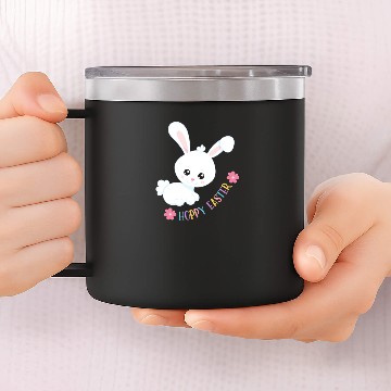 Discover Kids Easter Hoppy Easter Bunny White Bunny 14oz Stainless Steel Tumblers