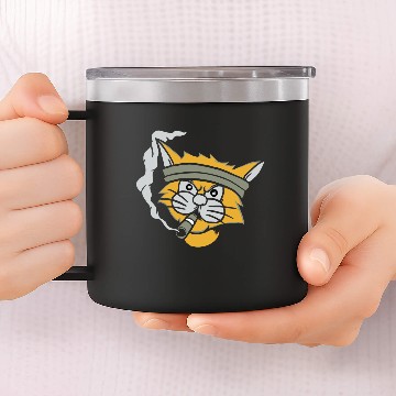 Discover Hipster Cat Smoking 14oz Stainless Steel Tumblers