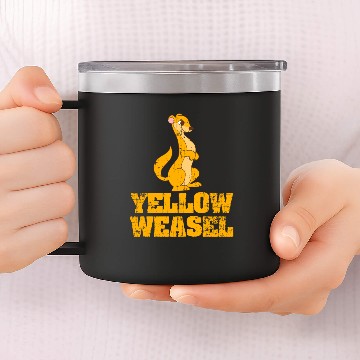 Discover "Yellow Weasel" 14oz Stainless Steel Tumblers Design Dangerous To Humans