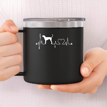Discover Treeing Walker Coonhound heart pulse 14oz Stainless Steel Tumblers
