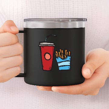 Discover French fries and soda 14oz Stainless Steel Tumblers