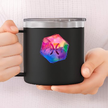 Discover Pisces Watercolor Symbol 14oz Stainless Steel Tumblers