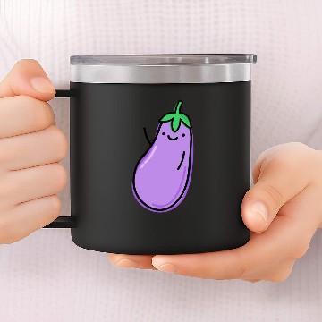 Discover Cute Eggplant 14oz Stainless Steel Tumblers