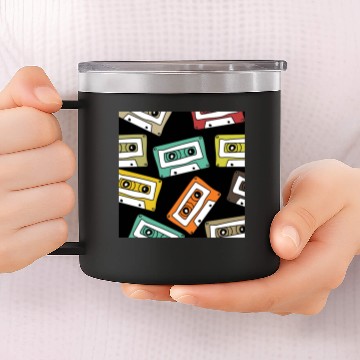 Discover Retro cassette tape 14oz Stainless Steel Tumblers
