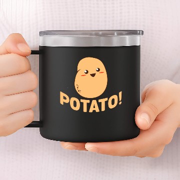 Discover Cute Potato Smiling Funny Vegetable Food Humor 14oz Stainless Steel Tumblers