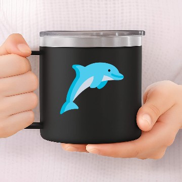 Discover dolphin illustration 14oz Stainless Steel Tumblers
