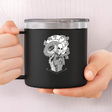 Discover The alien Geisha - Black version 14oz Stainless Steel Tumblers