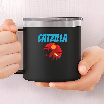 Discover Catzilla Cat Meow 14oz Stainless Steel Tumblers