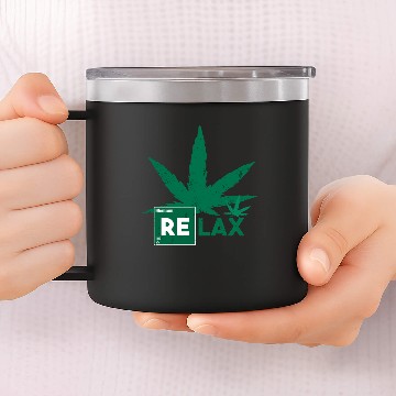 Discover RELAX HEMP LEAF 14oz Stainless Steel Tumblers