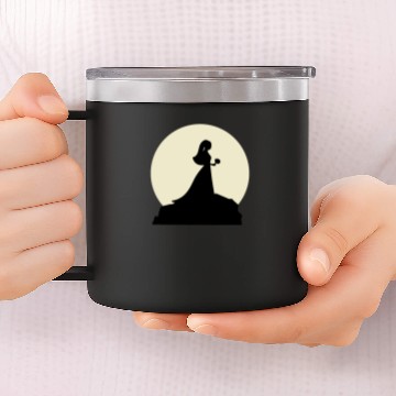 Discover Fancy Wife And Moon Design 14oz Stainless Steel Tumblers