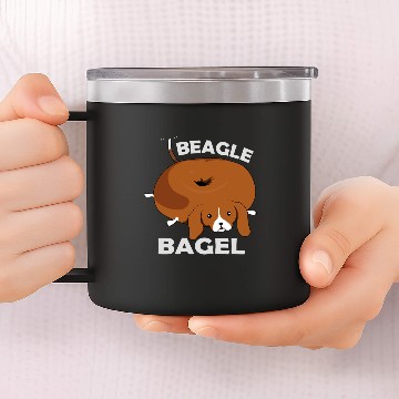 Discover Beagle Bagel 14oz Stainless Steel Tumblers