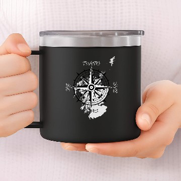 Discover Scottish compass with gaelic cardinal points 14oz Stainless Steel Tumblers