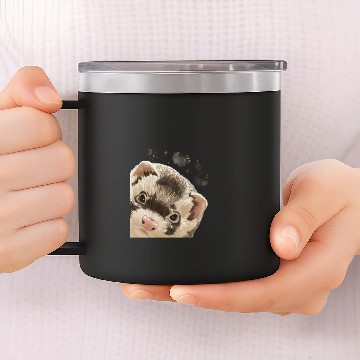 Discover Curious Ferret 14oz Stainless Steel Tumblers