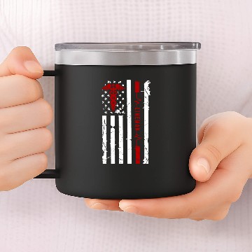 Discover American Lineman Heartbeat 14oz Stainless Steel Tumblers