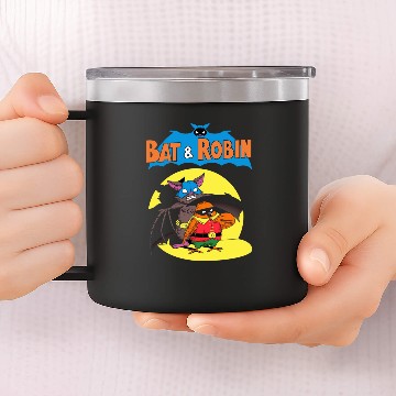 Discover Bat and Robin 14oz Stainless Steel Tumblers