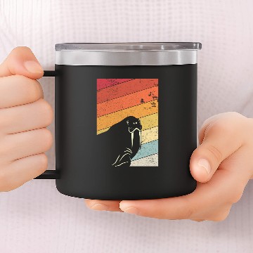 Discover Walrus Print. Retro Style Graphic 14oz Stainless Steel Tumblers