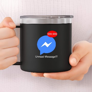 Discover Unread Message 14oz Stainless Steel Tumblers with Messenger in Facebook