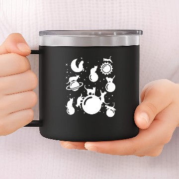Discover Solar System Planet Funny Cat Lover Gift 14oz Stainless Steel Tumblers