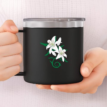 Discover Lily Flower Tattoo Gift Idea 14oz Stainless Steel Tumblers