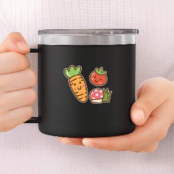 Discover Cartoon Veggies Vegetable 14oz Stainless Steel Tumblers
