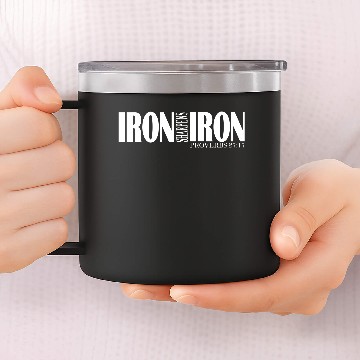 Discover Iron Sharpens Iron, Christian, Bible Verse, Faith 14oz Stainless Steel Tumblers