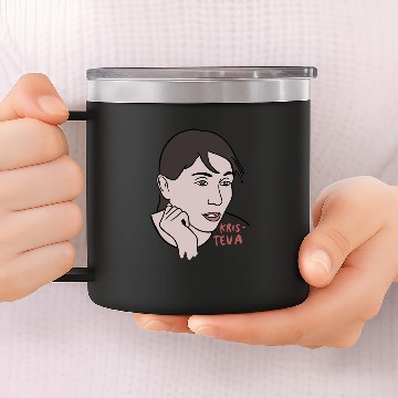 Discover Julia Kristeva Minimal Portrait - Philosophy 14oz Stainless Steel Tumblers