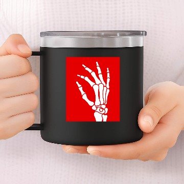 Discover skeleton hand 14oz Stainless Steel Tumblers