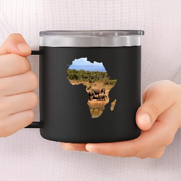 Discover Africa - Wilderness - Elephant - Safari 14oz Stainless Steel Tumblers