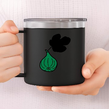 Discover Fig With Leaf Two Colors Adjustable Vector Simple 14oz Stainless Steel Tumblers