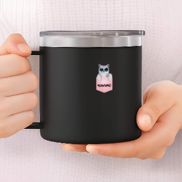 Discover Cool cat in pocket 14oz Stainless Steel Tumblers