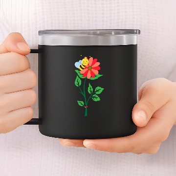 Discover Bee Flower Ladybug Nature 14oz Stainless Steel Tumblers