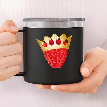 Discover juicy red raspberry with golden crown 14oz Stainless Steel Tumblers