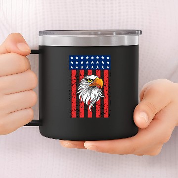 Discover American Bald Eagle 14oz Stainless Steel Tumblers