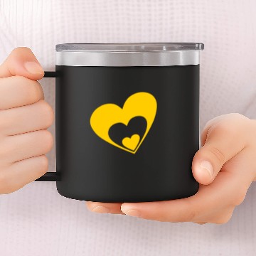 Discover Yellow Heart Valentine's day Gift 14oz Stainless Steel Tumblers