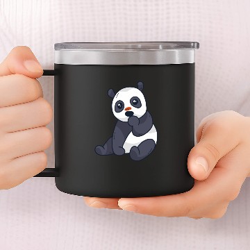 Discover Cute Panda Muzzle Spot Sitting, Animal Print 14oz Stainless Steel Tumblers