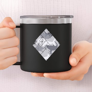 Discover Square shark camouflage pattern 14oz Stainless Steel Tumblers