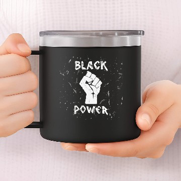 Discover Black Power 14oz Stainless Steel Tumblers