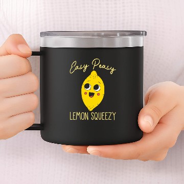 Discover Easy Peasy Lemon Squeezy Cute Lemonade Summer 14oz Stainless Steel Tumblers