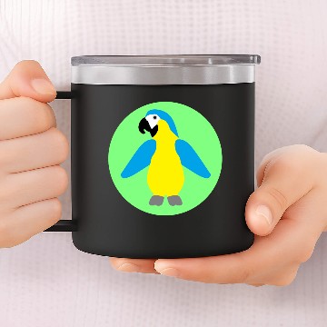 Discover Blue-and-yellow Macaw 14oz Stainless Steel Tumblers
