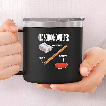 Discover Old School Computer PC Technology 14oz Stainless Steel Tumblers