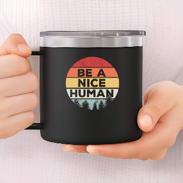 Discover Retro be a nice human be kind gift 14oz Stainless Steel Tumblers