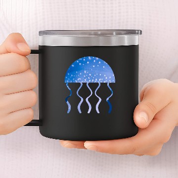 Discover blue jellyfish 14oz Stainless Steel Tumblers